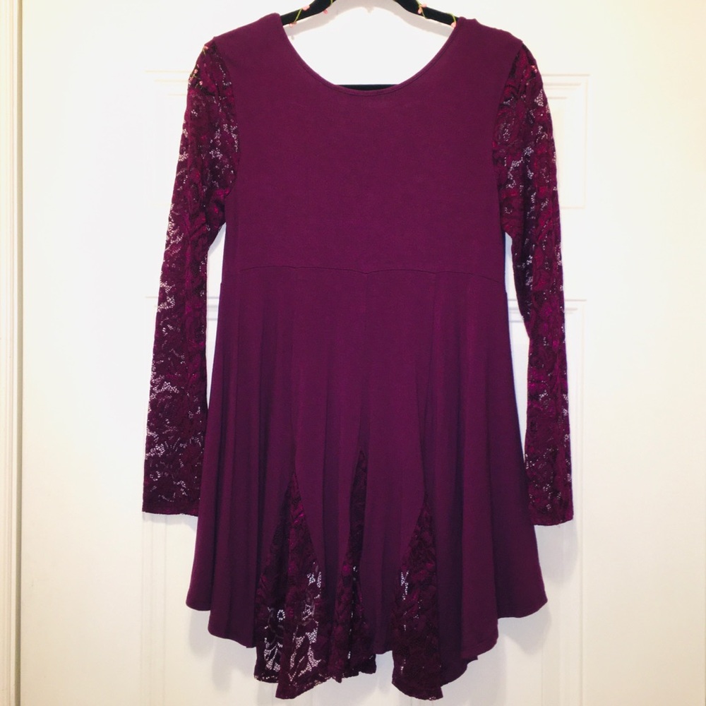 Women’s Long Full Flowy Lacey Tunic Sz S EUC
